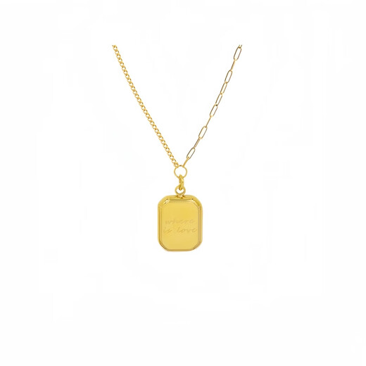 Fat Donglai's same 18K gold sugar cube pendant, new 24K gold chocolate small necklace for women, rich small gold brick necklace