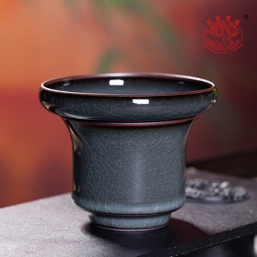 Longquan celadon high-end tea set Ge kiln iron tire ice crack open piece home reception tea pot tea cup set gift box iron tire fixed pot tea set 10 pieces gift box