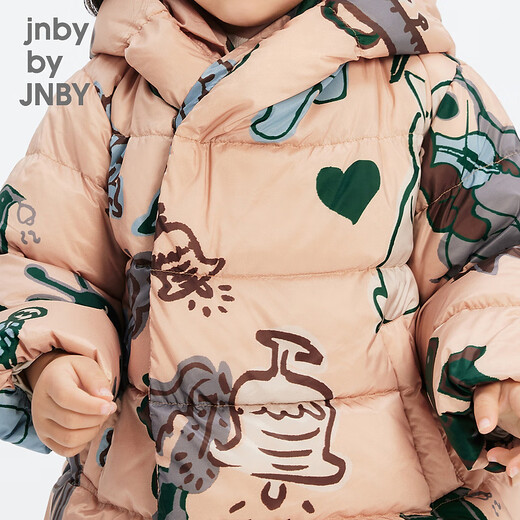 Jnby by JNBY Forest Concert Jiangnan Buyi baby down jacket warm hooded thickened children winter YNBC11820 690 mixed powder 90 cm
