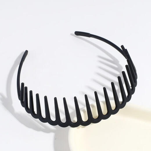 Hua Mu Rong Men's Hairband Boys' Toothed Headband Face Wash Hairband Clip Invisible Sports Hair Bundle Back Head Men's Hair Accessories Hairpin Black