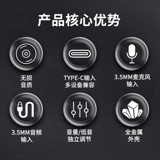 Ayin external sound card and ear amp integrated computer notebook hifi playback type-c to 3.5 headphone sound amplifier subwoofer amplifier speaker black DA550 official standard configuration