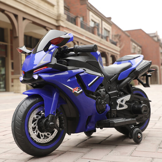 Qidong children's electric motorcycle 2-3-6-8 years old can sit on a boy and girl baby toy car large birthday gift painted red 12V electric hand-screwed throttle light wheel bluetooth