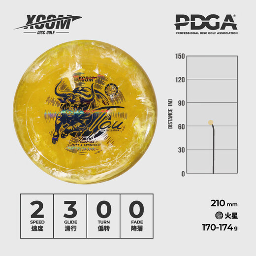 X-COM Taurus 2|3|0|0 Knock-out golf disc PUTT&APPROACH professional competition XCOM Taurus Aries-Mars (170-174g)