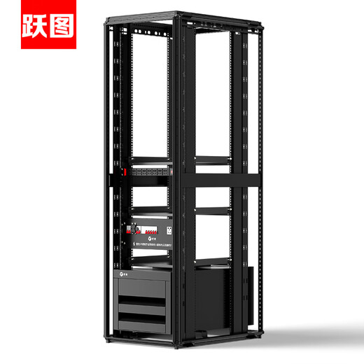 Yuetu intelligent integrated cabinet 42U cabinet air conditioner 1.5KW cooling capacity automatic constant temperature current and voltage monitoring front and rear access control smoke lighting dynamic ring server cabinet ADC61042-C