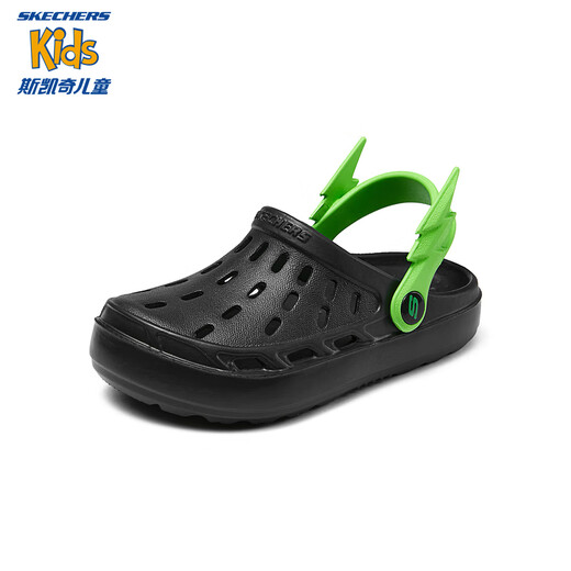 Skechers Skechers children's sandals summer boys' slip-on shoes hole casual shoes fashion bubble slippers 406801L black/BLK 27.5