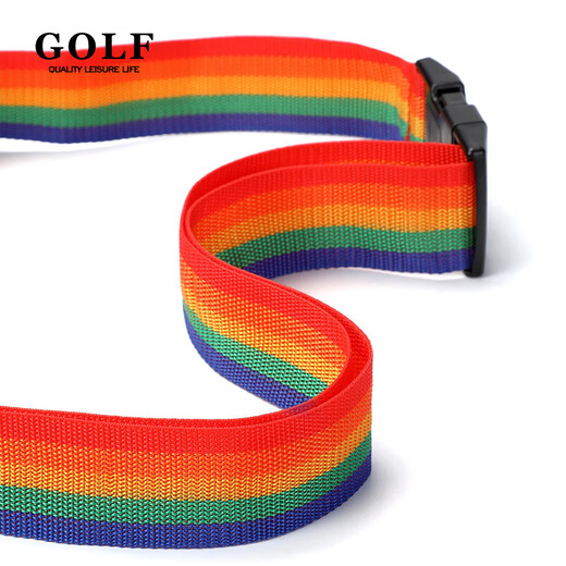 Golf (GOLF) one-word packing strap, checked trolley case, combination lock, travel strapping strap, suitcase safety strapping strap, rainbow color