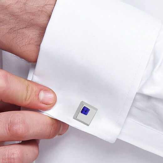 Mingjin French cufflinks men's British style suit shirt cufflinks high-end high-end crystal diamond shirt button cufflinks gold crystal (pair) ordinary style