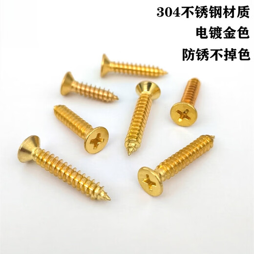 Gold stainless steel self-tapping screws 304 cross countersunk head wood screws self-tapping screws M2M4M5M6 M2*10200 pcs