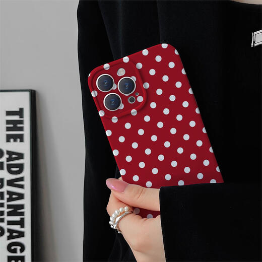 Aplicable a Apple, Huawei, Vivo, Xiaomi, Oppo, Redmi Honor iPhone13 16 Case de teléfonos móviles Hard 15 12 11 Film Shell P691 Polka Black Polka iPhone16