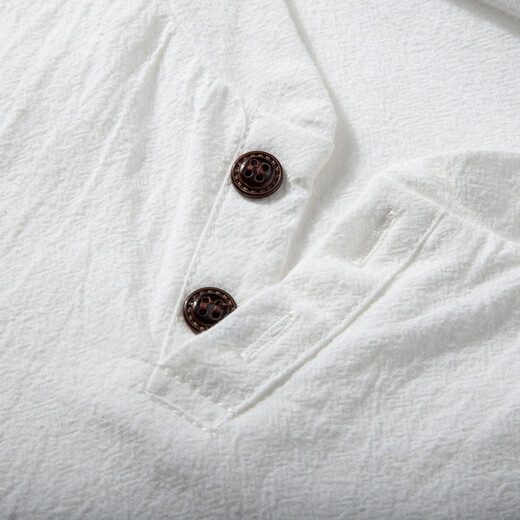 
Alpina Kangaroo [pure cotton imitation linen] summer loose short-sleeved T-shirt men's casual top simple retro white 2XL