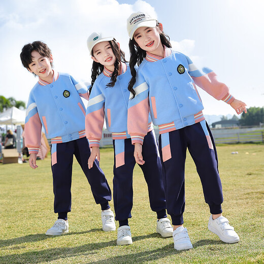 Shuttlecock Feifei Kindergarten clothing spring and autumn pure cotton summer primary school uniform children class uniform set autumn sports three-piece set picture color-9906A three-piece set long sleeve + short sleeve + long trousers 120 size recommended height about 120 cm