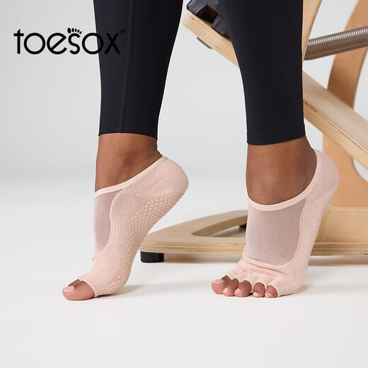 Toesox yoga socks women's non-slip professional sports socks Pilates socks are sweat-absorbent and breathable Luna series nude pink S (size 34~38)