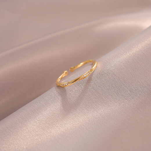 Yingtang Old Phoenix 18K Gold Exquisite Open Adjustable Ring Outlets Women's Accessories Golden Open Ring Color Open Golden Open Ring Lao Fengxiang Same Style