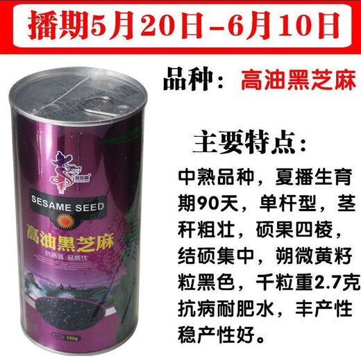 New Aerospace Overlord Whip Semilla de sésamo con alto contenido de aceite Semilla de sésamo blanco de alto rendimiento Campo híbrido Tallo corto Semilla con alto contenido de aceite Sésamo negro con alto contenido de aceite Lata de 150 g/Sésamo negro con alto contenido de aceite