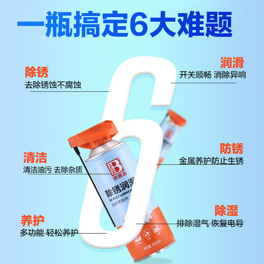 BOTNY Rust Remover Rust Cleaner Lubricating Spray Metal Rust Rust Remover Cleaner Rust Remover 450ML Model B-2383 1 Bottle