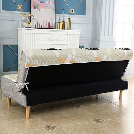 Xuxian full-cover sofa cushion foldable sofa bed cover four-season universal non-slip sofa cover simple dual-purpose without armrests small fish blue 1.8 meters long 1.5 meters wide