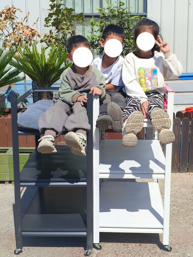 VALDERA尿布台置物架婴儿换尿布护理台可移动多功能婴儿床新生宝宝穿衣台 深邃黑【围栏联系客服】带轮款 三层*/长800/宽500/高800/*