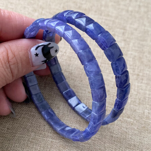 Chihuan Natural Ice Heart of the Ocean Tanzanite Single Circle Bracelet Tanzania Sapphire Bracelet Jewelry Gift (S32) About 5.4mm