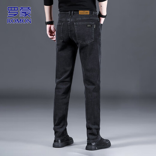 ROMON jeans men's autumn and winter business trousers men's casual trousers straight stretch trousers men's trousers
