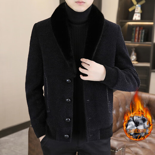 Jacket woolen coat men's youth short business casual autumn and winter velvet thickened suit collar men's woolen coat M70 brown XL recommended 120-135Jin Jin equals 0.5 kg