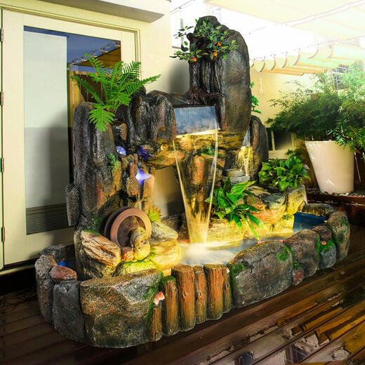 Large rockery fountain flowing water hotel office villa courtyard balcony club Fengshui rotor pool fortune landscape 686 extra large rockery [long 200* width 90* height 18