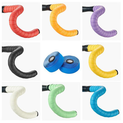 Xushansi road bicycle handlebars with horn handles wrapped with dead speed bicycle curved handlebars shock-absorbing straps Mercedes-Benz pattern anti-rust lake blue boxed