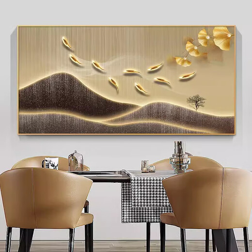 Hanxuan Bild mit neun Fischen, großer Zählerkasten, dekoratives Gemälde, 2025, neuer No-Punch-Verteilerkasten mit elektrischem Tor, blockiert Restaurant-Hängebild JD12588, 120 x 60 cm (blockiert 110 x 50), Klappdeckel/Stützstange, goldener Rahmen