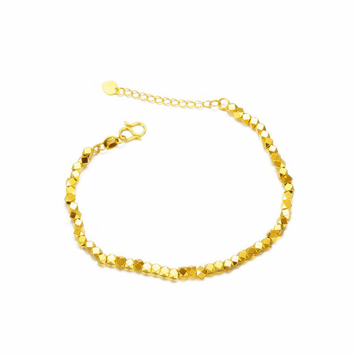 Fat Donglai's same style broken silver bracelet, gold-plated silver, new gold-plated women's bouncy transfer bead bracelet, broken gold bracelet adjustable 16cm