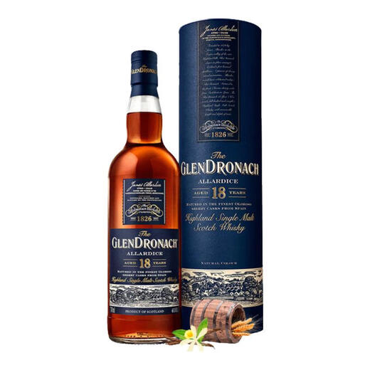 格兰多纳（GLENDRONACH）单一麦芽威士忌 700ml  进口洋酒 格兰多纳18年