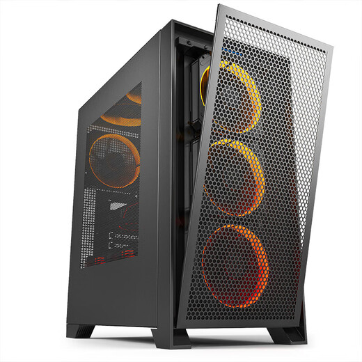 Patriot YOGO T21 large chassis desktop ATX large board MATX air-cooled 360 water-cooled e-sports gaming computer desktop main chassis black (iron mesh non-side transparent) + fan*6