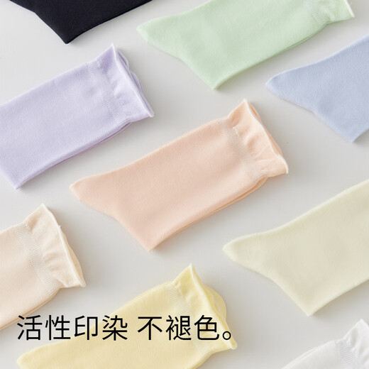 Jeanswest women's autumn new simple ins style pile socks solid color women's stockings five pairs YM white 58100 5 pairs F