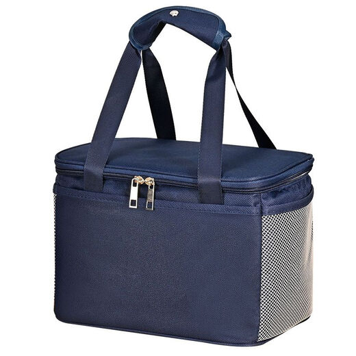 Insulated bag portable insulated bag 8 hours aluminum foil thickened large student lunch box bag office worker waterproof navy blue small thickened insulated model