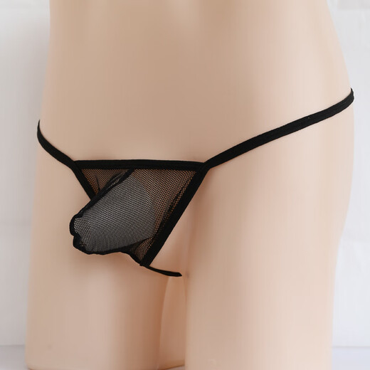 New Men's Underwear Mesh Transparent T-Pants Thin Strap T-Pants Black One Size 160Jin Jin equals 0.5kg