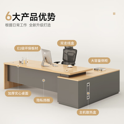 ZHONGWEI boss desk modern minimalist office desk executive desk manager supervisor workbench 1.6 meters including cabinet