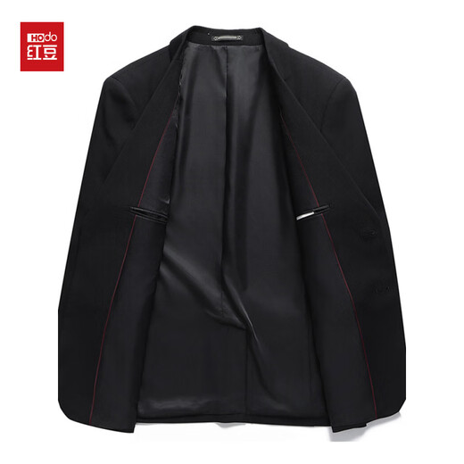 Red bean wool suit suit men's suit groom's dress bank civil servant work clothes two-button jacket 5158 single suit jacket one piece black L 170 (105-120Jin Jin equals 0.5 kg)
