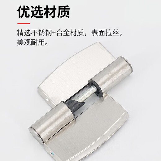 Jinguluo stainless steel public health partition accessories, toilet self-closing door detachable hinges, 2 pieces, right stainless steel cover + alloy