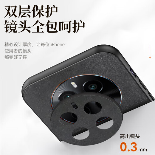 mlnew 真我GT5Pro镜头全包手机壳RMx3888防滑保护壳小羊皮手机套防摔保护套5G 【海军蓝】配高清全屏软膜