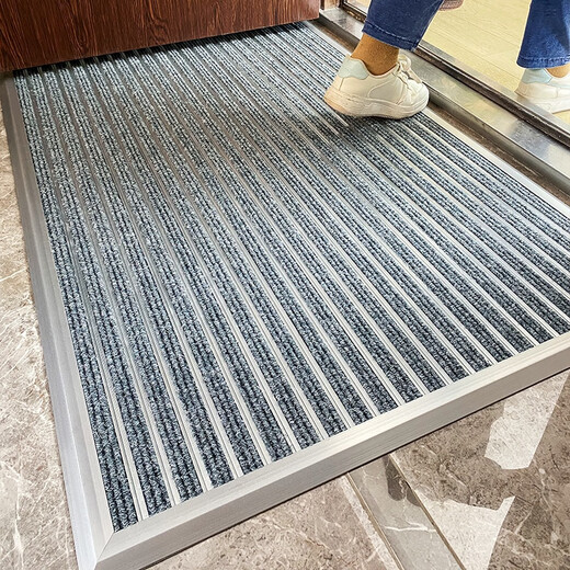Zunxun outdoor non-slip floor mats stainless steel aluminum alloy dustproof household entrance door mats outdoor entrance carpet door outer door gray 160cm 80cm