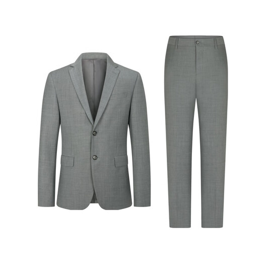 K-Boxing Men's Wear (K-Boxing) Sheep Wool Business Casual Gentleman Suit Men|HSFT1906 Medium Gray A 52/2XL
