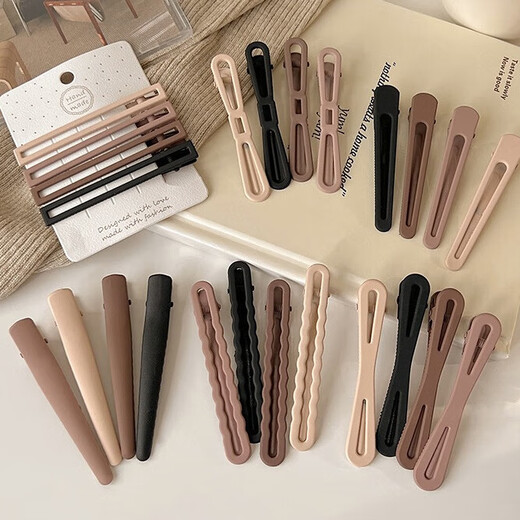 Jieweiyi seamless hair clip women's forehead clip broken hair artifact clip headwear clip side hair clip bangs one-word clip BHFJ119 bow black 4-piece set