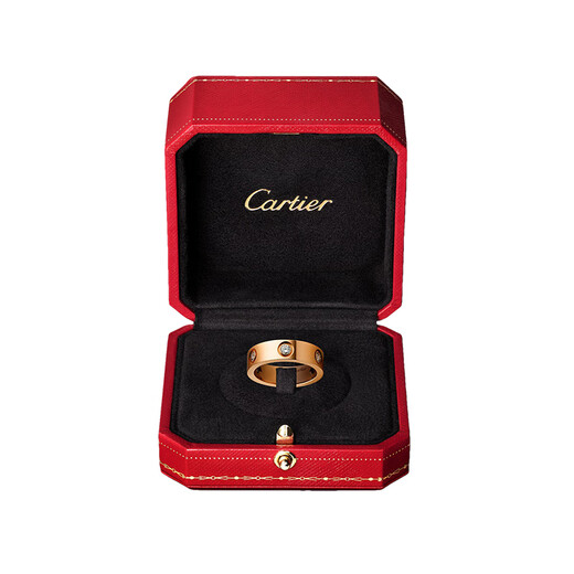 Cartier men's and women's same ring LOVE series rose gold diamond couple ring 2024 new versatile ring rose gold 44