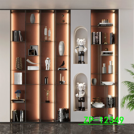 CLCEY书房背景布主播3d立体直播间背景墙简约中式直播视频拍照快手抖音 ZP-12349 2米宽+1.8米高(挂钩款)