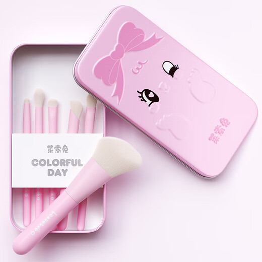 Laisotu Children's Makeup Brush Set, Children's Day Performance Portable Mini Makeup Set, Eye Shadow Detail Makeup Brushes, 6 Makeup Brushes (1 Set of 6), 1 Piece Set