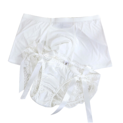 Universal couple underwear sexy double dirty peach flavor couple underwear one man and one woman sexy suit 2 men L + women L black combination / call daddy