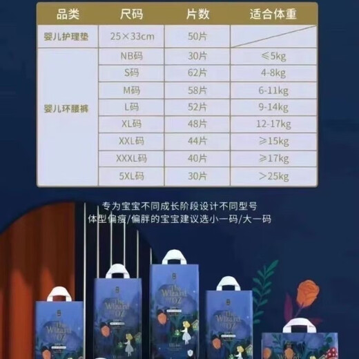 First cotton Wizard of Oz medical diaper pull-up pants for newborn baby ultra-thin breathable diaper growth all-inclusive pants diaper M size 58 pieces