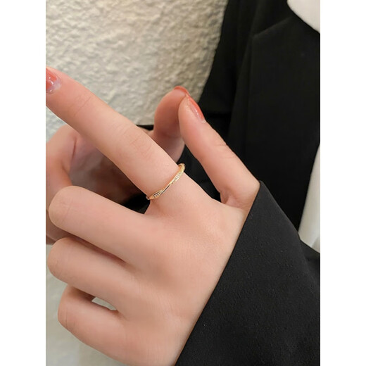 Yingtang Old Phoenix 18K Gold Exquisite Open Adjustable Ring Outlets Women's Accessories Golden Open Ring Color Open Golden Open Ring Lao Fengxiang Same Style