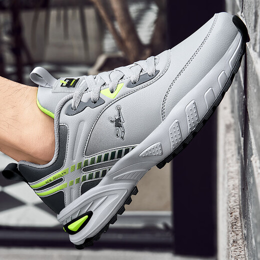 Jordan Grand zapatos de hombre de otoño e invierno zapatos de gran tamaño zapatillas casuales antideslizantes 46 colchón de aire 47 deportes transpirables zapatos deportivos de cuero impermeables verde fluorescente 9737 40