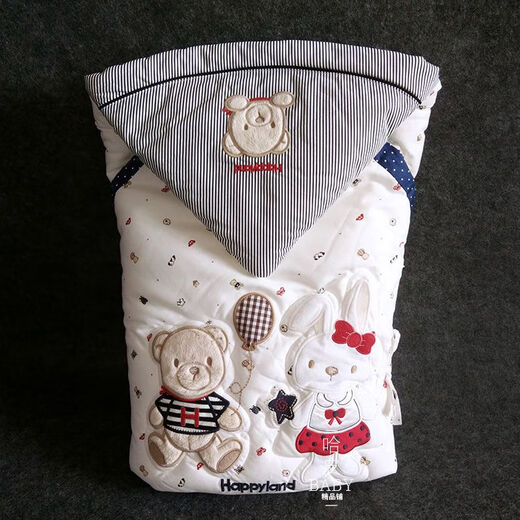 Newborn blanket Happyland baby spring, autumn and winter outing pure cotton thickened warm blanket baby quilt winter quilt removable 95x95cm