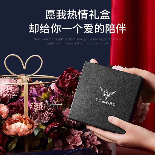 WILLIAMPOLO英皇保罗撞色蜜蜂图案汽车钥匙包女时尚牛皮小巧炫彩手腕带锁钥包 红色配专柜礼盒