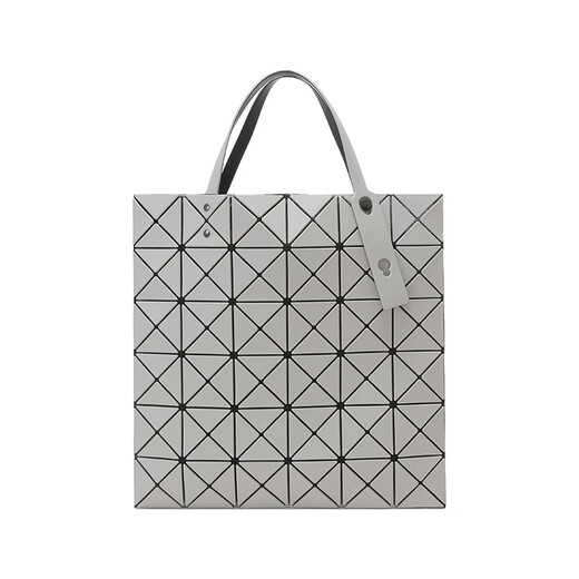 ISSEY MIYAKE's new men's/women's unisex model glossy/matte six-lattice portable shoulder tote bag shopping bag men's bag women's bag BB38 AG683 11 light gray